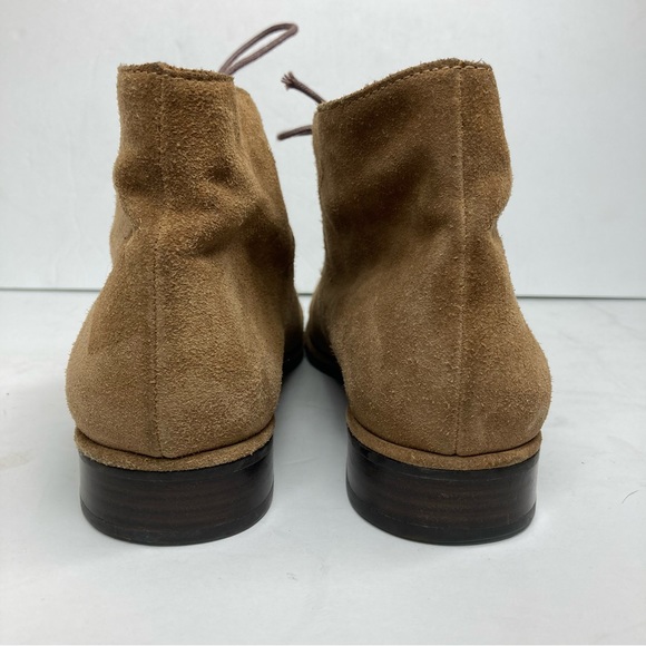 Via Spiga Ignia Booties Lace Up Tan Suede Flat Boots Camel 9 M - Picture 10 of 12